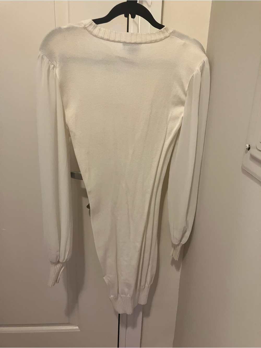 bebe Cream Long Sleeve Knit Dress